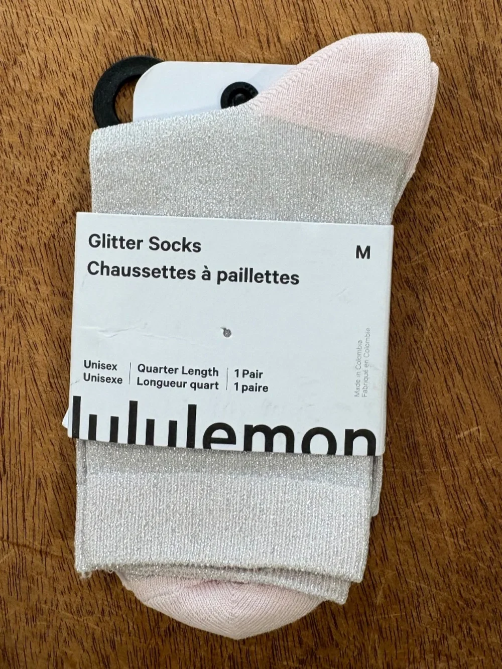 Lululemon glitter socks unisex blissful pink medium